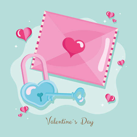 love letter and padlockのイラスト素材