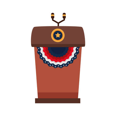 speech lectern with flag iconのイラスト素材