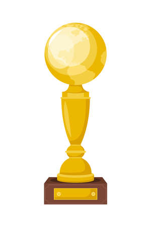 golden world trophy award iconのイラスト素材