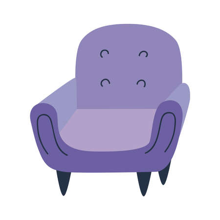 lilac armchair furniture livingroom iconのイラスト素材