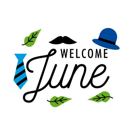 welcome june month greeting cardのイラスト素材