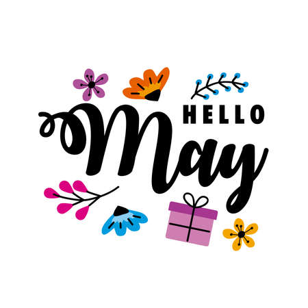 hello may month greeting cardのイラスト素材