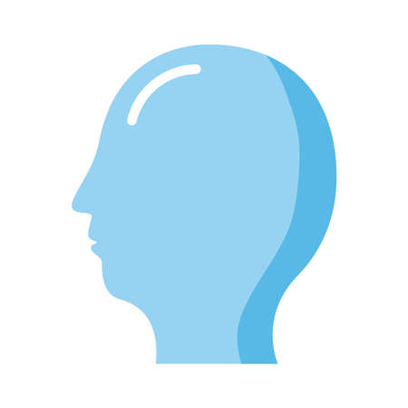head blue profile human iconのイラスト素材