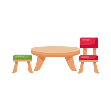 kindergarten table and chairs iconのイラスト素材