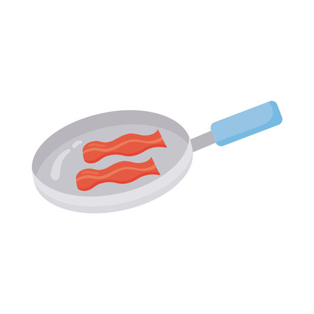pan with bacon delicious foodのイラスト素材