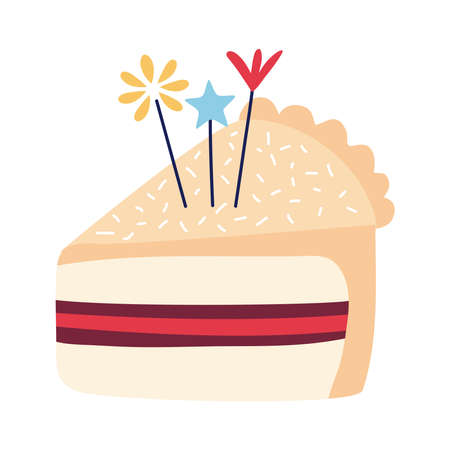 sweet cake portion birthday iconのイラスト素材