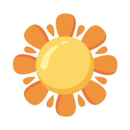 yellow sunflower plant decorative iconのイラスト素材