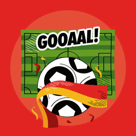football soccer balloon goal posterのイラスト素材