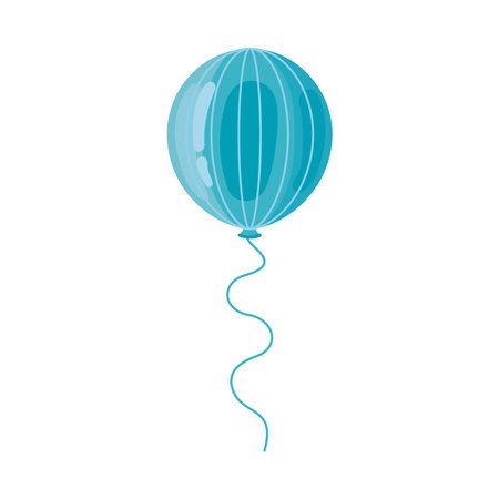 blue balloon icon flat isolatedのイラスト素材