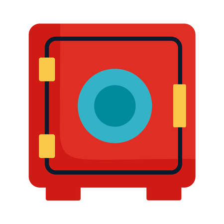 red safe box banking iconのイラスト素材