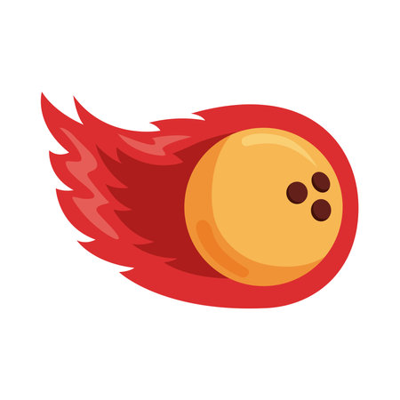 bowling sport ball onfire iconのイラスト素材