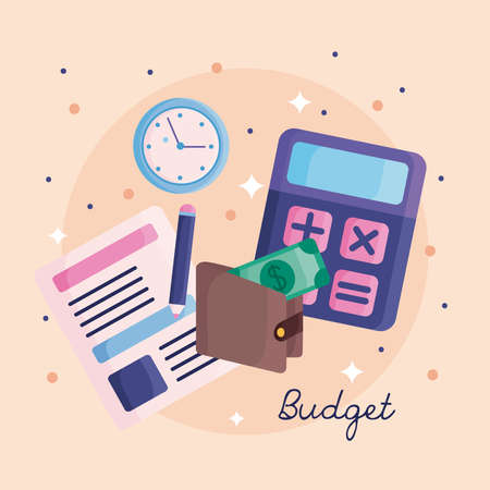 budget management financial calculations and planningのイラスト素材