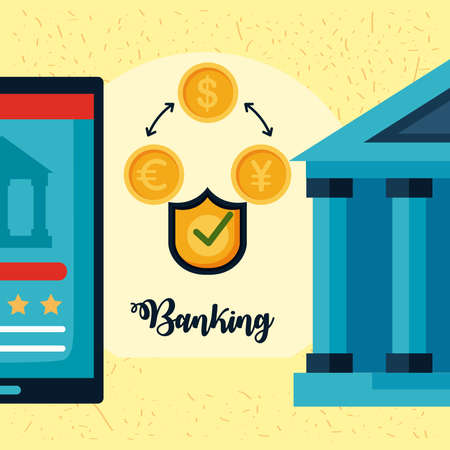 banking app in smartphone deviceのイラスト素材