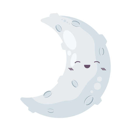 crescent moon night kawaii characterのイラスト素材