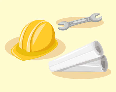 under construction set three iconsのイラスト素材