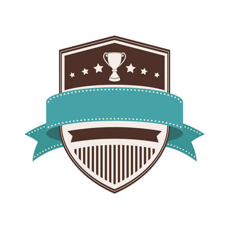 shield with trophy cup labelのイラスト素材