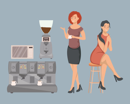 five coffee shop set iconsのイラスト素材