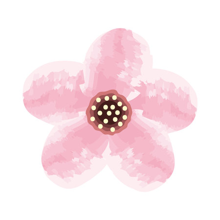 pink watercolour flower nature iconのイラスト素材