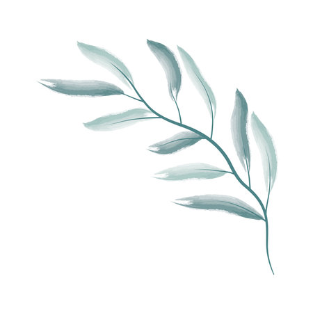 garden watercolour branch with leafsのイラスト素材