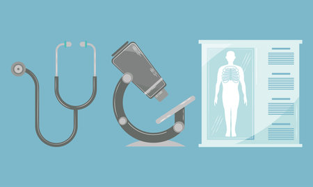 three medical healthcare set icons