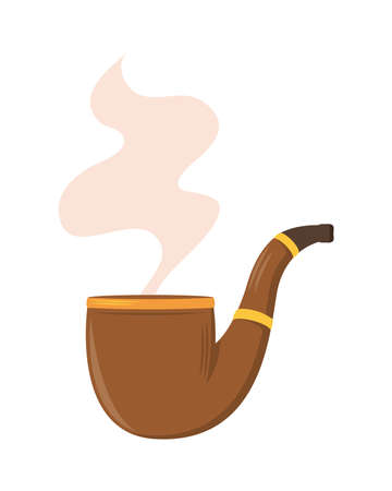 pipe and smoke icon flatのイラスト素材