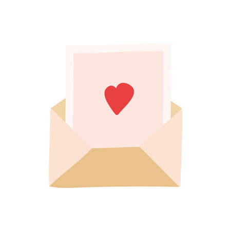 love letter with heart iconのイラスト素材