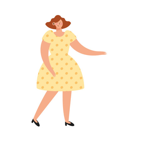 beautiful woman standing position characterのイラスト素材