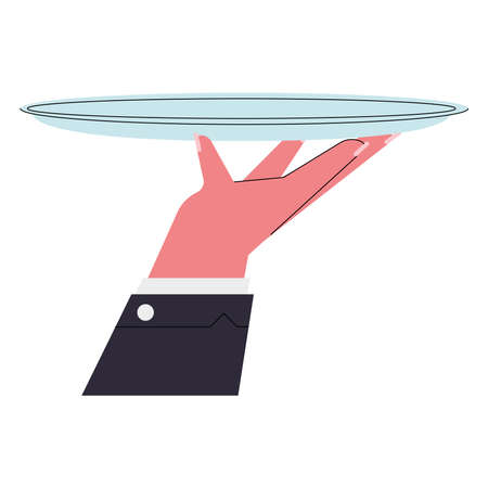waiter hand with tray iconのイラスト素材