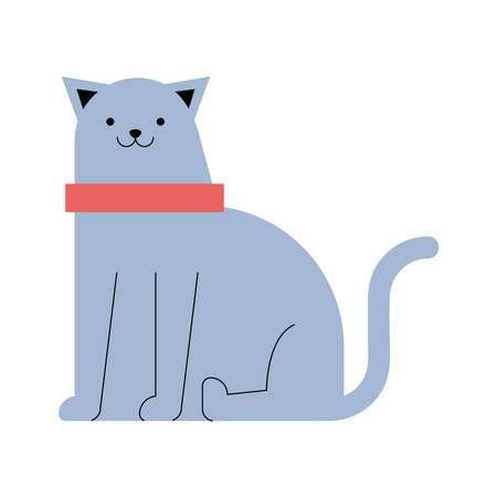 cute gray cat pet characterのイラスト素材