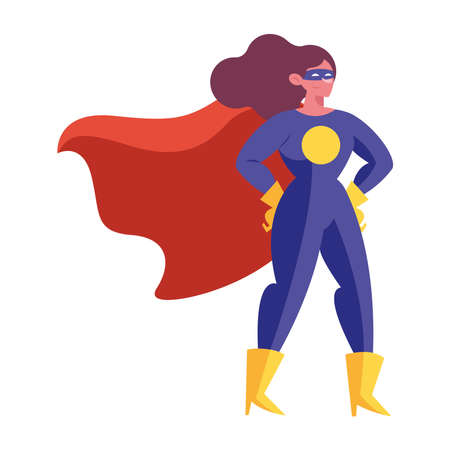 female superhero with mask icon flatのイラスト素材
