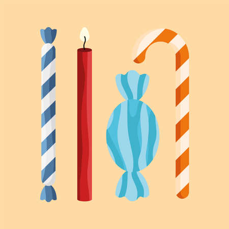 cupcake pastry set four iconsのイラスト素材