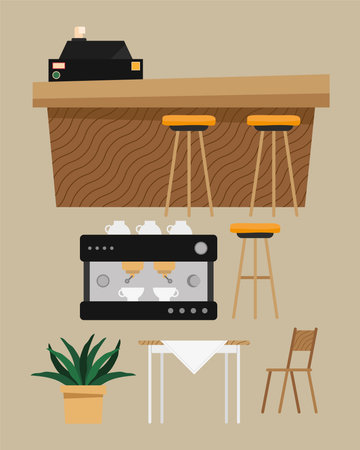 six coffee shop set iconsのイラスト素材
