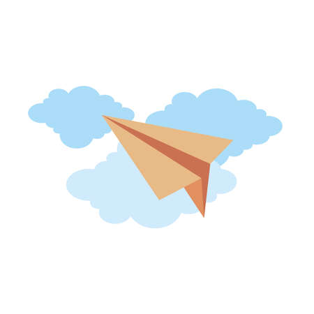 paper airplane origamiのイラスト素材