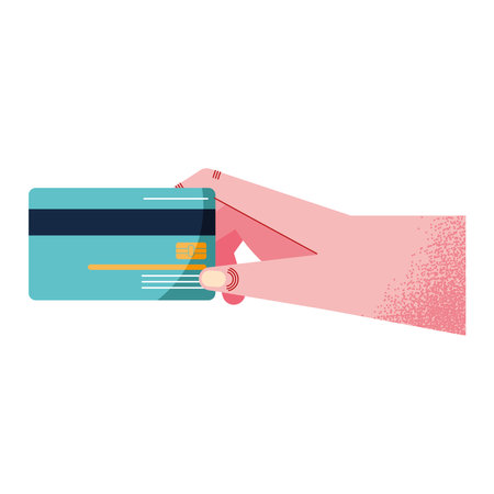 hand with credit card economy iconのイラスト素材