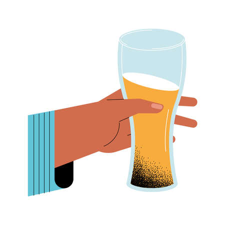 hand with beer glass iconのイラスト素材
