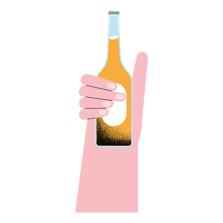 hand with beer bottle iconのイラスト素材