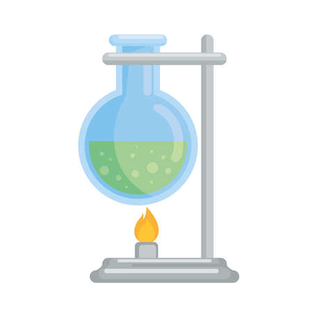 burning lab test tube isolated iconのイラスト素材