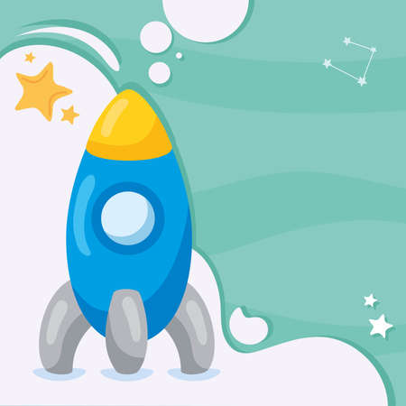 Space rocket on white backgroundのイラスト素材