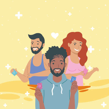 diversity persons with sexual health iconsのイラスト素材