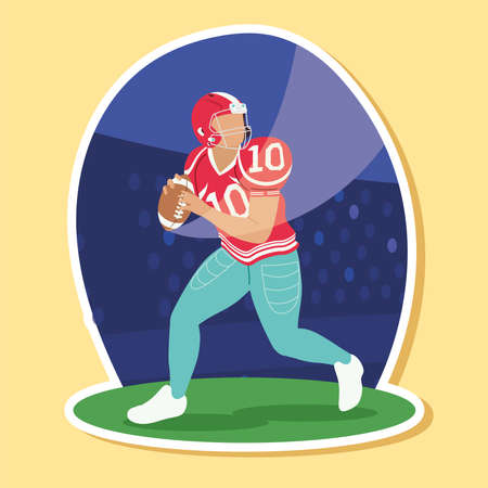 american football player character iconのイラスト素材