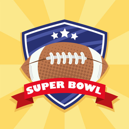 supper bowl ball emblem iconのイラスト素材