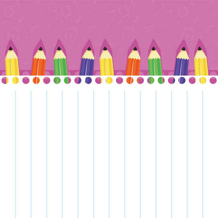 pencils over note of back to schoolのイラスト素材