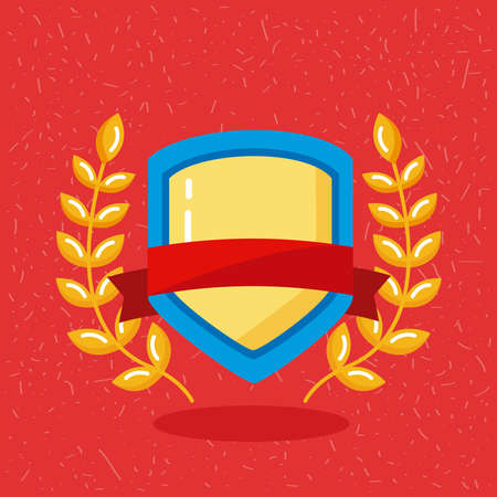 wreath and shield protection iconのイラスト素材