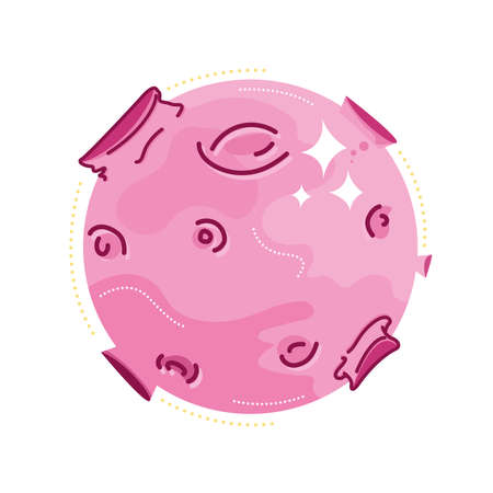 pink space planet universe iconのイラスト素材