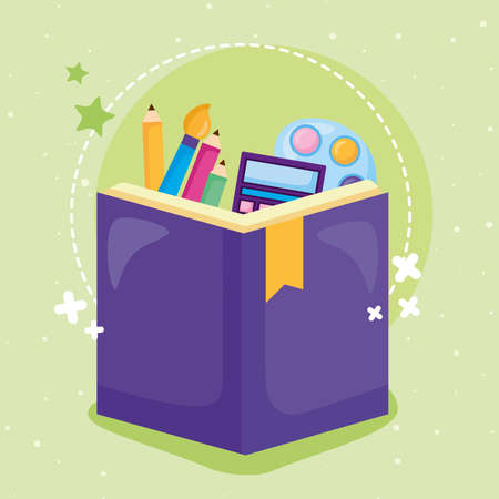 book and icons of educationのイラスト素材