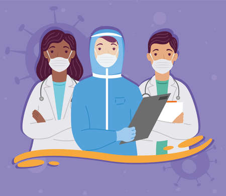 group of doctors medical staff charactersのイラスト素材