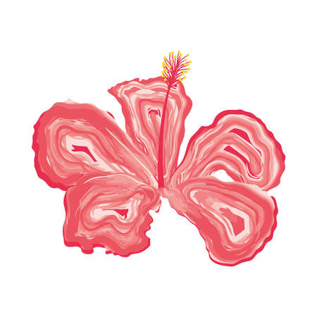 red exotic flower nature iconのイラスト素材
