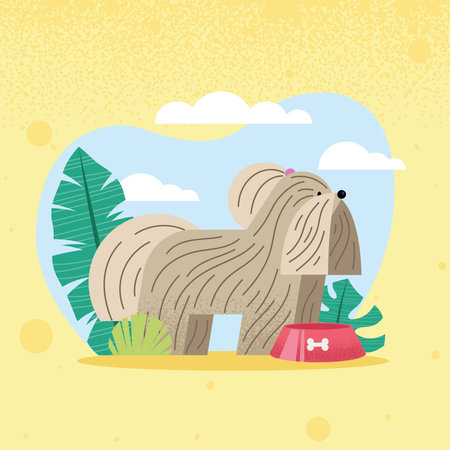 dog pet in the camp characterのイラスト素材