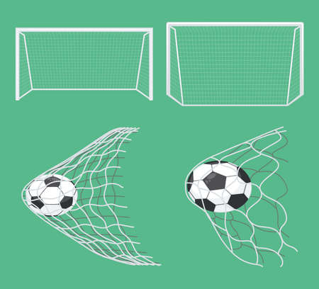 four football soccer set iconsのイラスト素材