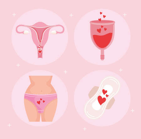 icons hygiene menstrualのイラスト素材